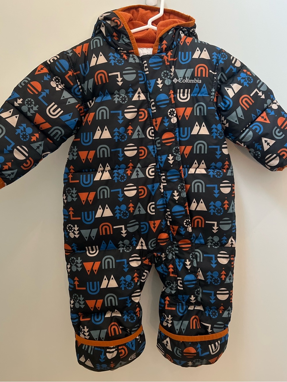 Columbia Snowtop II Bunting Baby Snowsuit Black & Orange 6-12M